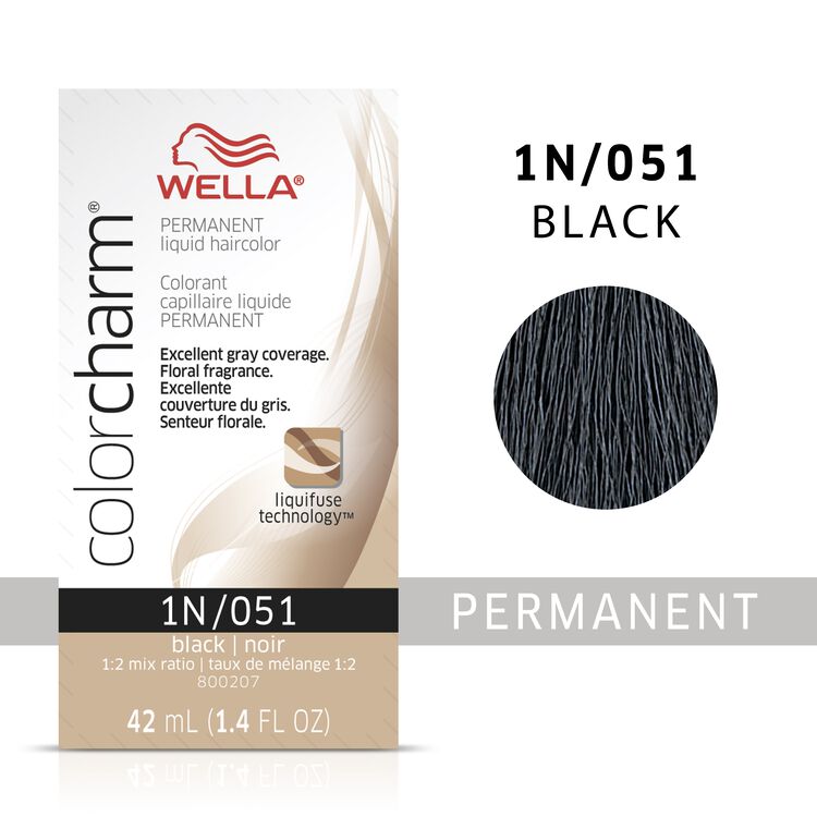 Wella 1N Black Color Charm Permanent Liquid Haircolor
