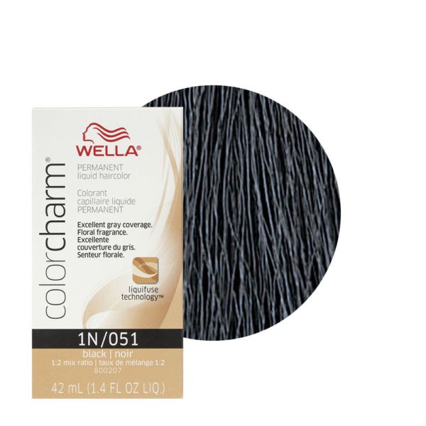 Black 1N/051 - Permanent Liquid Haircolor Wella Color Charm