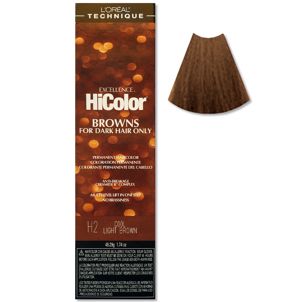 L’Oreal Excellence HiColor Browns for Dark Hair Only H2 COOL LIGHT BROWN hair dye