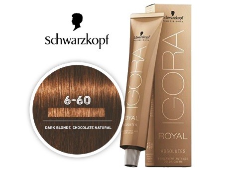 Dark Blonde Natural Brown 6-60 Schwarzkopf Royal Igora Permanent Color