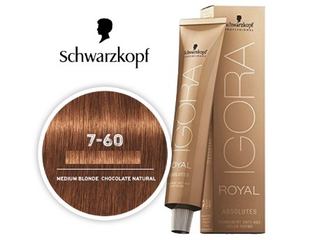 Medium Blonde Natural Brown 7-60 Schwarzkopf Royal Igora Permanent Color