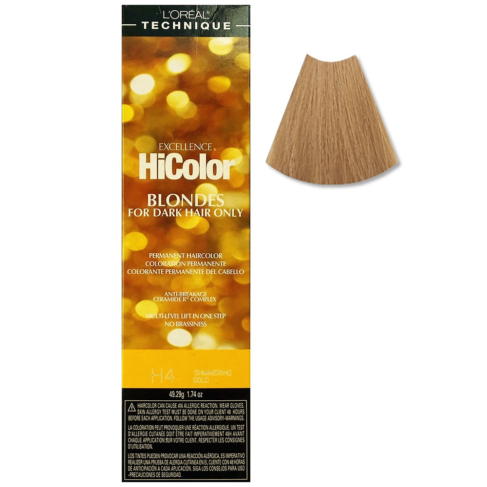 L’Oreal Excellence HiColor Blondes for Dark Hair Only H4 SHIMMERING GOLD hair colour