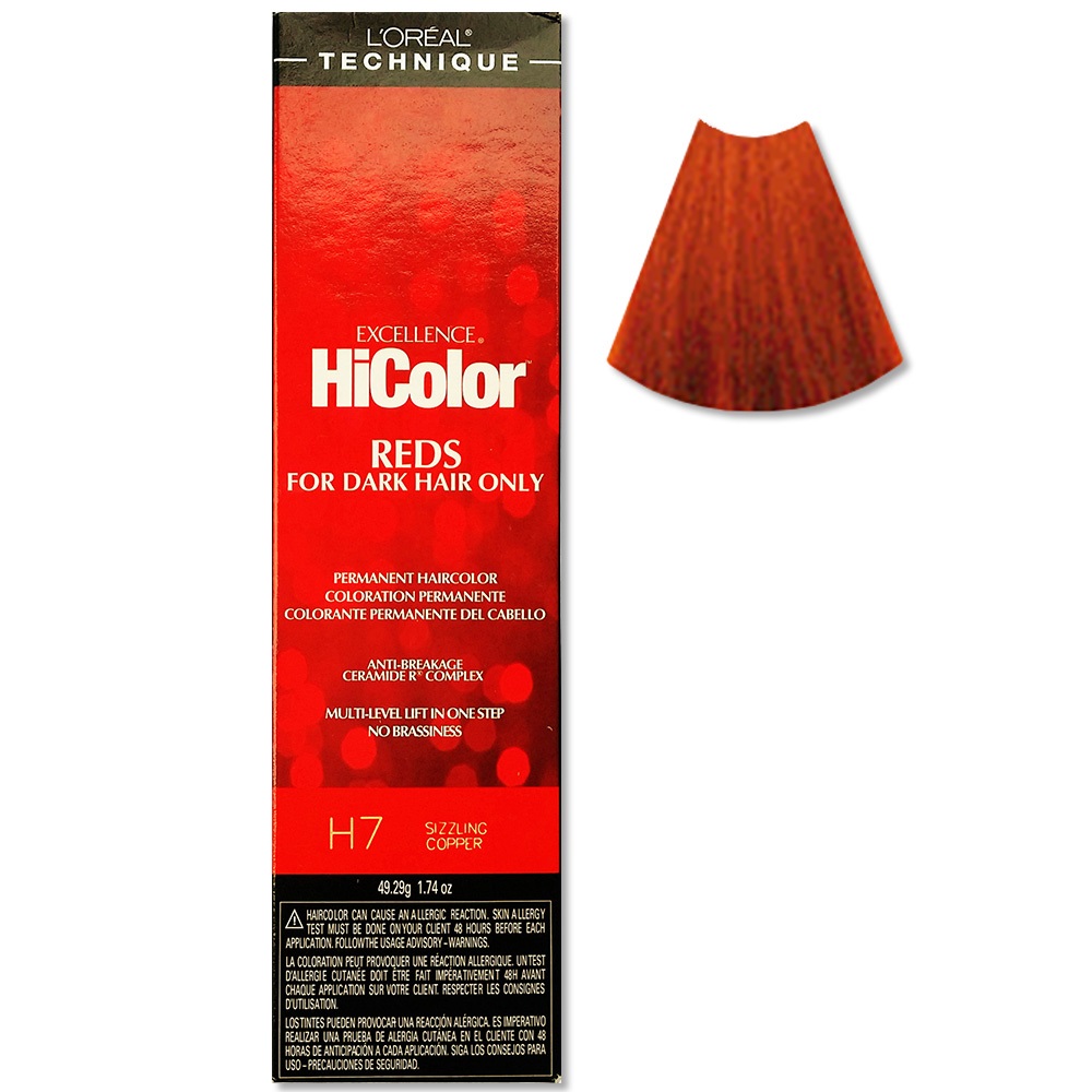 L’Oreal Excellence HiColor Reds for Dark Hair Only H7 SIZZLING COPPER Hair Colour