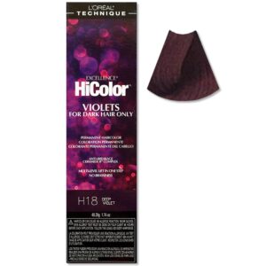 L’Oreal Excellence HiColor Violets Hair Dye for Dark Hair Only H18 DEEP VIOLET Hair Colour