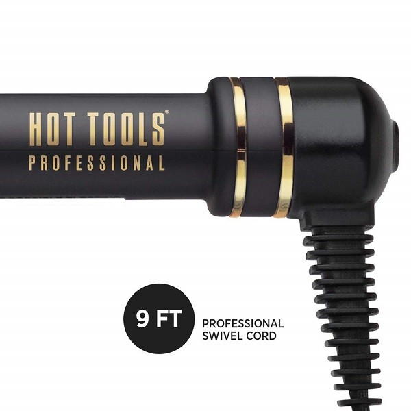 Hot Tools Professional Black Gold Spring Curling Iron/Wand for Long Lasting Curls 1.5"