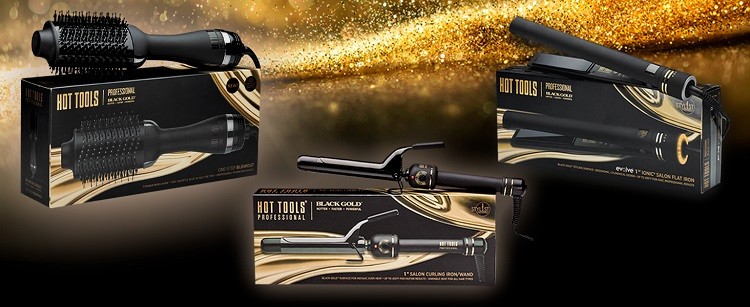 Hot Tools Professional Black Gold Spring Curling Iron/Wand for Long Lasting Curls 1.5"