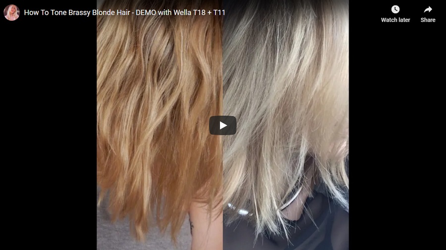 Wella T18 And T11 Toners Used To Tone Brassy Blonde Hair