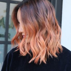 Strawberry Blonde ombre hair colour