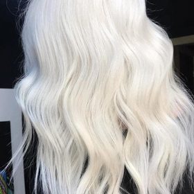 wavy platinum hair