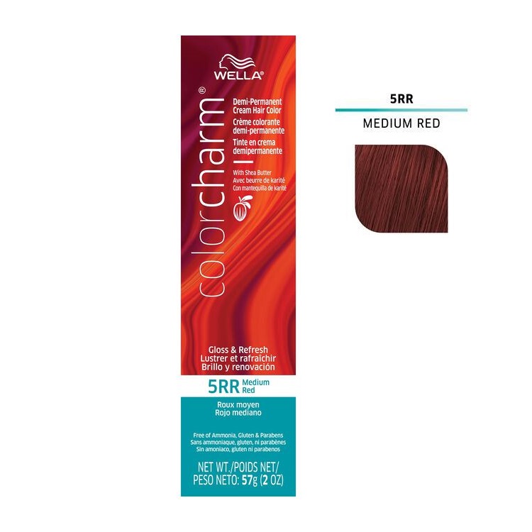 Wella Color Charm 5RR Medium Red Demi-Permanent Cream Hair Color