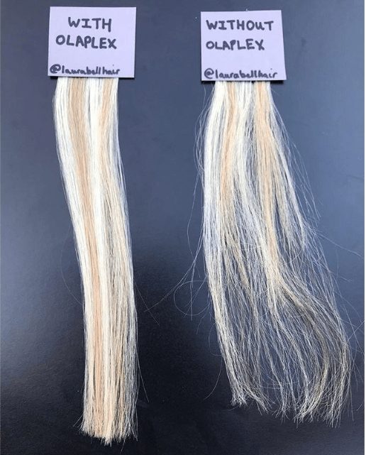 With and without olaplex